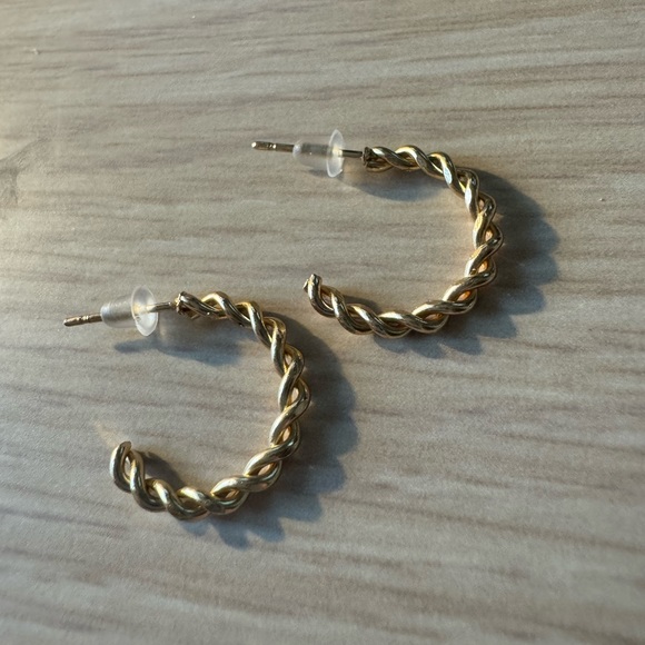 Gold Twisted Hoops ✨NWOT✨ - Picture 4 of 4